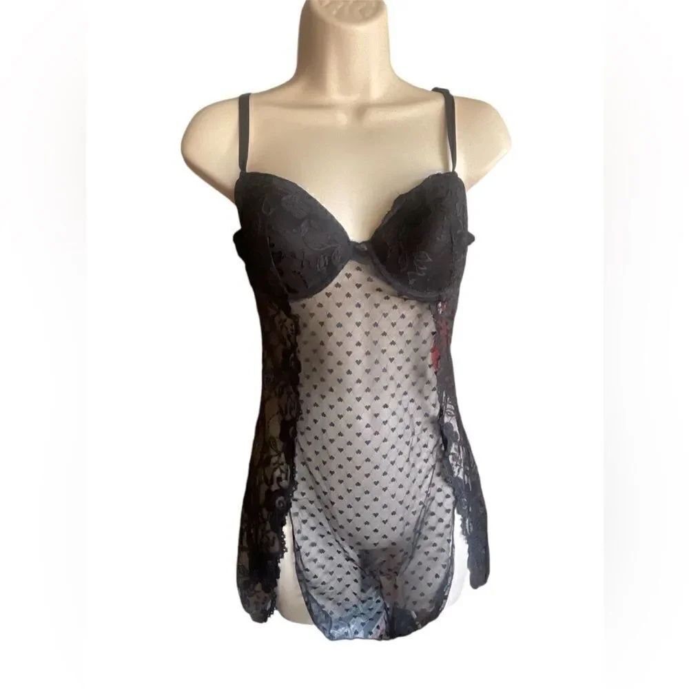 Rampage Black lingerie, intimates Womans Size L Underwire Molded Cup Teddy